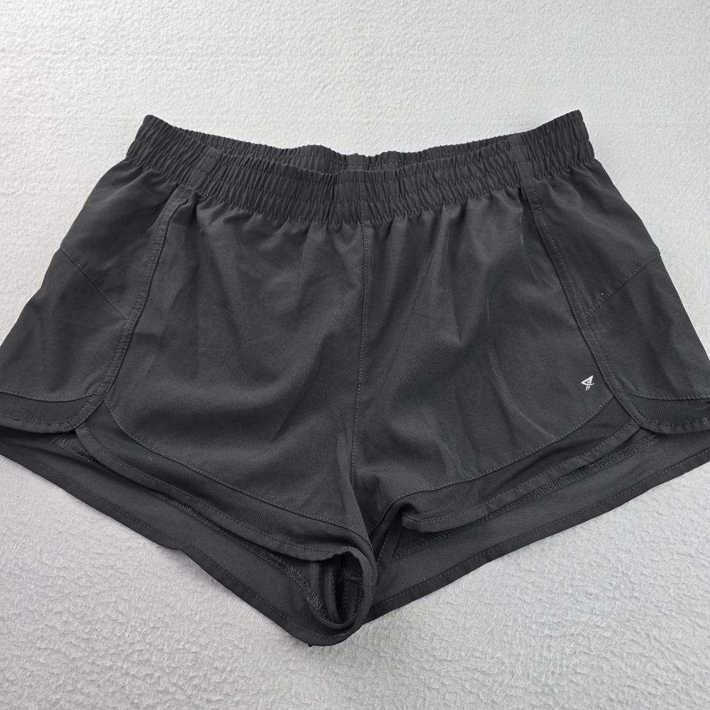 Workout Athletic Shorts Women 10 Black Stretch Lightweight Elastic Waist Pull On